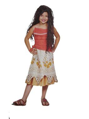 Disney Moana Girls Costume M Complete Deluxe Two Piece Halloween Cosplay
